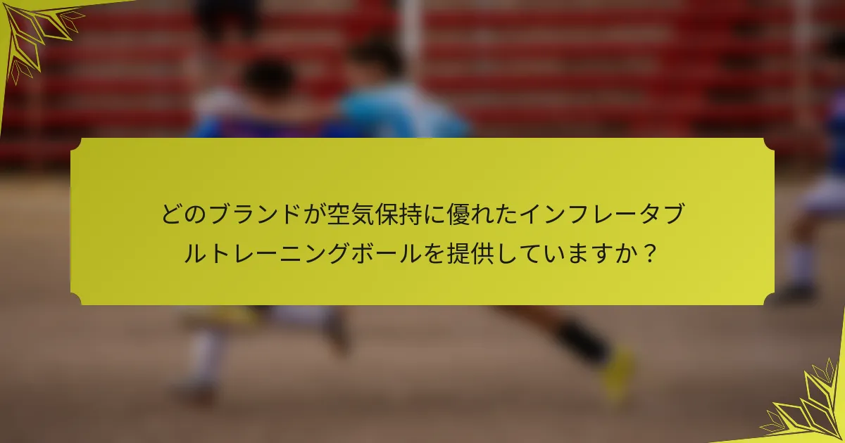 どのブランドが空気保持に優れたインフレータブルトレーニングボールを提供していますか？
