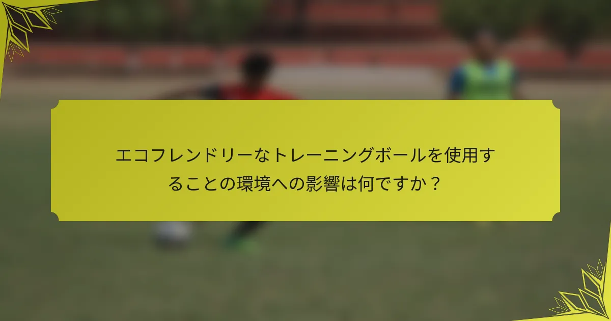 エコフレンドリーなトレーニングボールを使用することの環境への影響は何ですか？