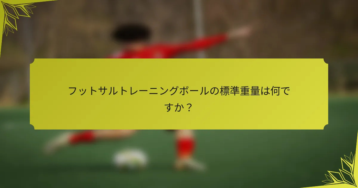 フットサルトレーニングボールの標準重量は何ですか？