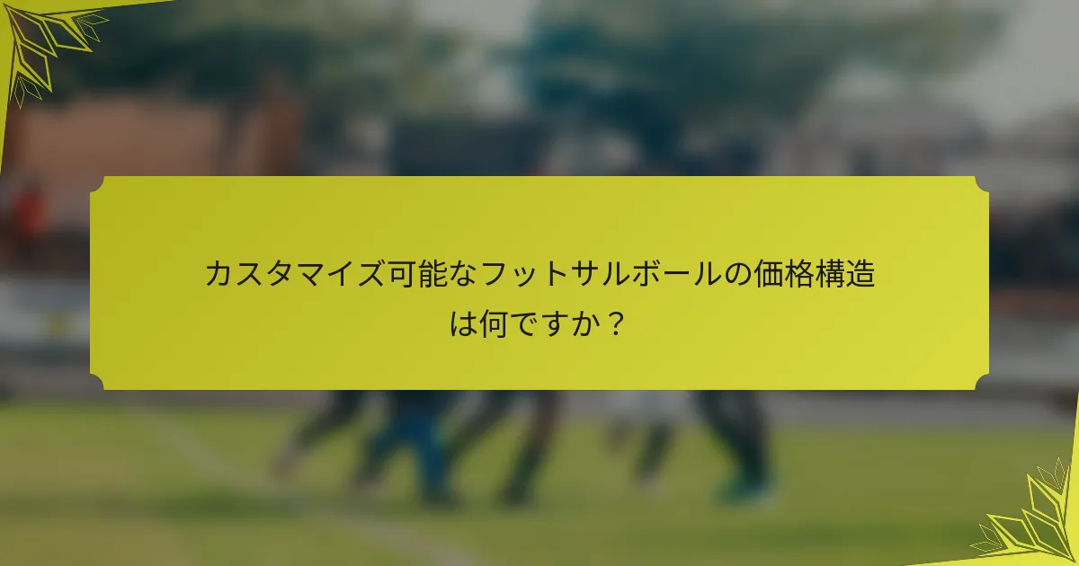 カスタマイズ可能なフットサルボールの価格構造は何ですか？