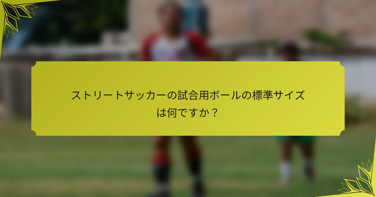 ストリートサッカーの試合用ボールの標準サイズは何ですか？