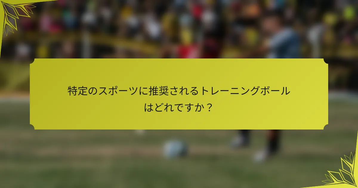 特定のスポーツに推奨されるトレーニングボールはどれですか？