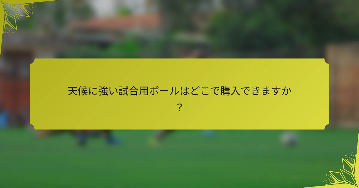天候に強い試合用ボールはどこで購入できますか？