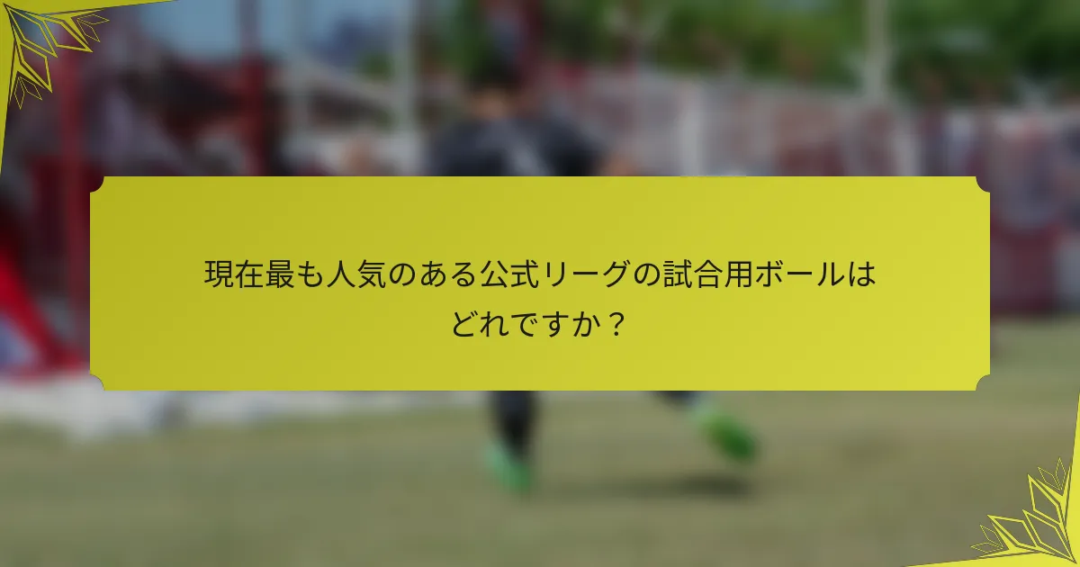現在最も人気のある公式リーグの試合用ボールはどれですか？